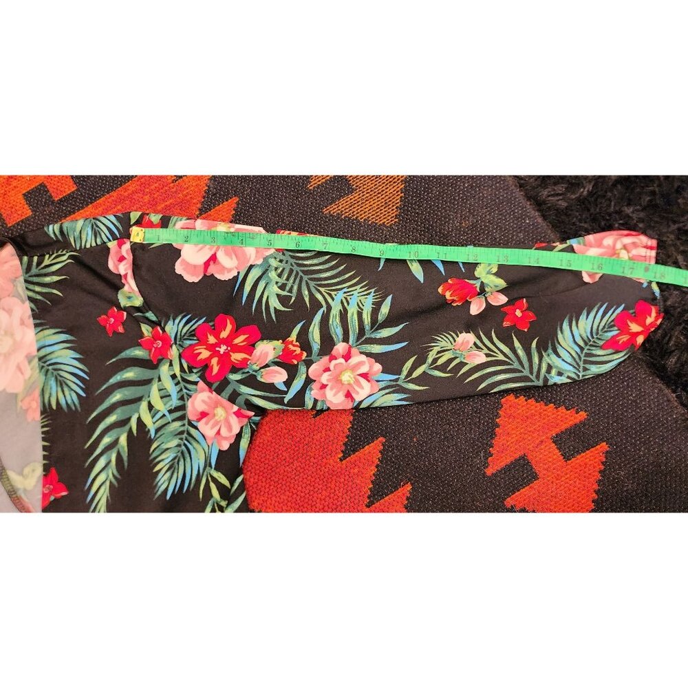 Ups and Downs Women's Floral Dress V-Neck Black Pink,Red, Green Flowers - Sz M - Picture 11 of 16
